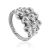 Fashionable Silver Beaded Ring The Sparkling, Ring Size: 6 / 16.5, image 