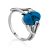 Elegant Silver Reconstituted Turquoise Ring, Ring Size: 6.5 / 17, image 