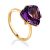 Flamboyant Gilded Silver Amethyst Ring, Ring Size: 8 / 18, image 