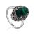 Vintage Style Silver Reconstituted Malachite Ring The Lace, Ring Size: 8 / 18, image 