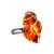 Adjustable Amber Ring In Gold-Plated Silver The Rialto, Ring Size: Adjustable, image 