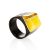 Handcrafted Brazilwood Ring With Honey Amber The Indonesia, Ring Size: 6.5 / 17, image 