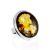 Lemon Amber Cameo Ring In Sterling Silver The Nymph, Ring Size: Adjustable, image 