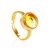 Amber Gold Plated Ring With Inclusions The Clio, Ring Size: Adjustable, image 