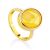 Luminous Gilded Silver Lemon Amber Ring The Palazzo, Ring Size: 6 / 16.5, image 