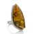 Natural Green Amber Cocktail Ring The Bella Terra, Ring Size: Adjustable, image 