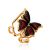 Cute Butterfly Motif Amber Adjustable Ring, Ring Size: Adjustable, image 