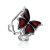 Fabulous Butterfly Motif Amber Adjustable Ring, Ring Size: Adjustable, image 