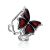 Fabulous Butterfly Motif Amber Adjustable Ring, Ring Size: 7 / 17.5, image 