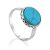 Chic Silver Turquoise Ring, Ring Size: 4 / 15, image 