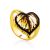 Linden Leaf Motif Gilded Silver Amber Ring, Ring Size: Adjustable, image 