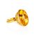 Alluring Natural Amber With Fossil Spider Cocktail Ring The Clio, Ring Size: Adjustable, image 