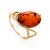 Elegant Gold-Plated Ring With Cognac Amber The Sigma, Ring Size: 5 / 15.5, image 