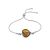Chic Leaf Motif Silver Amber Slider Bracelet, Length: 21, image 
