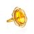 Exclusive Natural Amber With Fossil Midge Ring The Clio, Ring Size: Adjustable, image 