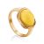 Lovely Golden Ring With White Amber The Amigo, Ring Size: 4 / 15, image 
