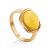 Lovely Golden Ring With White Amber The Amigo, Ring Size: 6 / 16.5, image 