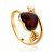Cupid Ring With Cherry Amber Heart, Ring Size: 9 / 19, image 