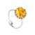 Amber With Fossil Midge Adjustable Ring The Clio, Ring Size: Adjustable, image 