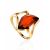 Asymmetric Cognac Amber Ring In Gold The Vesta, Ring Size: 4 / 15, image 