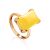 Geometric Gold Plated Silver Ring With Honey Amber Centerstone The Etude, Ring Size: 5 / 15.5, image 