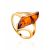 Cognac Amber Ring In Gold-Plated Silver The Vesta, Ring Size: 5 / 15.5, image 