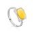 Stylish Silver Ring With Honey Amber The Saturn, Ring Size: 6 / 16.5, image 