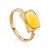 Geometric Amber Ring In Gold The Saturn, Ring Size: 8.5 / 18.5, image 