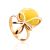 Gold Plated Silver Ring With Honey Amber The Cherry, Ring Size: 6 / 16.5, image 