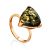 Bright Amber Ring In Gold-Plated Silver The Etude, Ring Size: 5 / 15.5, image 