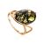 Wonderful Amber Ring In Gold-Plated Silver The Sigma, Ring Size: 5 / 15.5, image 
