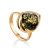 Golden Ring With Amber Centerpiece, Ring Size: 5.5 / 16, image 
