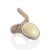 Beige Leather Flexible Ring With Amber, Ring Size: Adjustable, image 