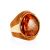 Fabulous Cognac Amber In Leather Ring, Ring Size: Adjustable, image 