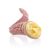 Pinkish Leather Ring With Amber Centerstone, Ring Size: Adjustable, image 