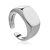 Glossy Silver Signet Ring The ICONIC, Ring Size: Adjustable, image 