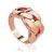 Chunky Chain Design Rose Gold Plated Ring The ICONIC, Ring Size: Adjustable, image 