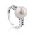 Ultra Stylish Pearl Ring With Crystals, Ring Size: 6 / 16.5, image 