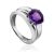 Wide Band Amethyst Ring, Ring Size: 6 / 16.5, image 