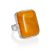 Natural Baltic Amber Statement Ring The Bella Terra, Ring Size: Adjustable, image 