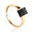 Minimalist Design Black Diamond Ring, Ring Size: 6.5 / 17, image 