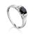 Minimalist Style Black Corundum Ring, Ring Size: 6 / 16.5, image 