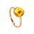 Amber Ring In Gold With Inclusion The Clio, Ring Size: 6 / 16.5, image 