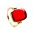 Red Amber Ring In Gold The Sangria, Ring Size: 8.5 / 18.5, image 