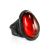 Dark Leather Open Ring With Lemon Amber The Nefertiti, Ring Size: Adjustable, image 