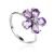 Lustrous Amethyst Flower Ring, Ring Size: 7 / 17.5, image 