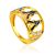 Designer Gilded Ring With Enamel "The Beatles", Ring Size: 9 / 19, image 