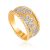 Chic Floral Motif Ring With Crystals, Ring Size: 7 / 17.5, image 
