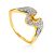 Wavy Ring With Crystals, Ring Size: 7 / 17.5, image 