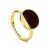 Round Amber Ring In Gold-Plated Silver The Monaco, Ring Size: 8.5 / 18.5, image 